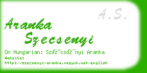 aranka szecsenyi business card